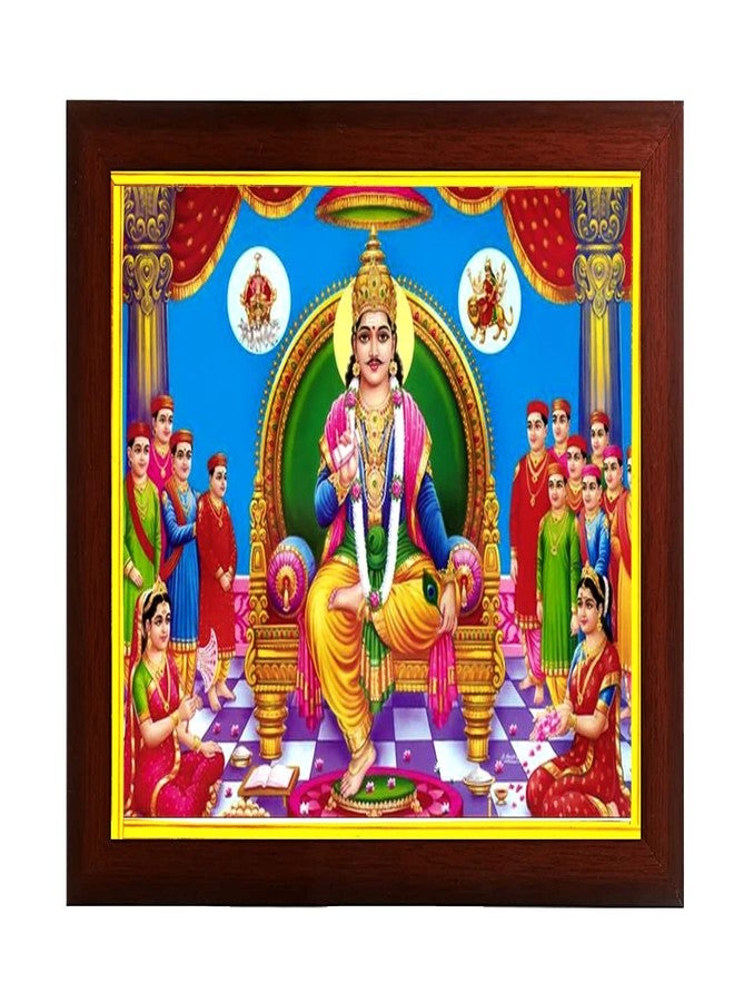 ZIG-ZAG zig zag Lord Chitragupta Bhagwan Small Photo Frame For Wall Table Size Small Pooja Room ( 6x8 inches, Acrylic Glass),Brown - Image 1